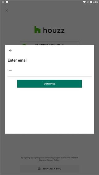 Houzz室内设计app邮箱注册